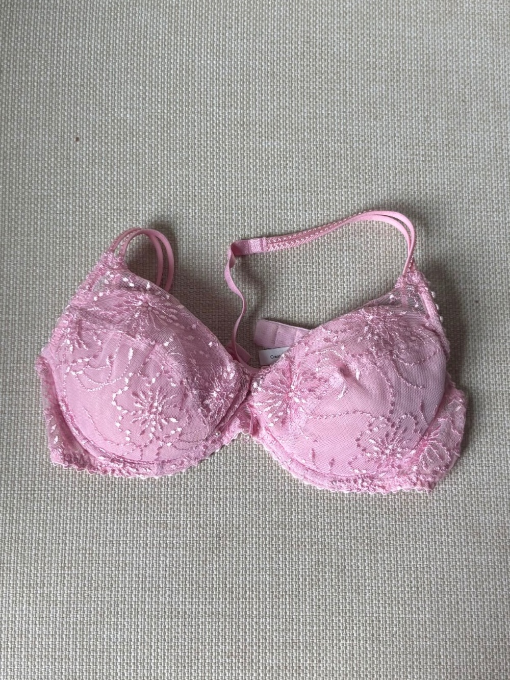 Marie Jo Luxe Padded Push up Pink Lace Bra 32C Sultry Lingerie Feminine